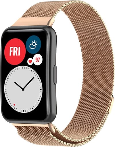 Strap-it Luxe Milanese band - Milanees bandje geschikt voor Huawei Watch Fit / Huawei Watch Fit New - rosé goud