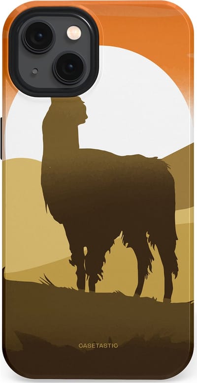 Casetastic Hoesje Geschikt voor Apple iPhone 13 Magsafe - Stijlvolle Beschermende Duo-layer Case - Silhouet Alpaca