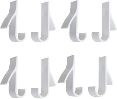 Set van 8 Witte Badhaken voor Radiator - Handdoekhouder voor Badkamer en Keuken