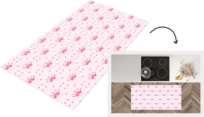 Keukenloper - Loper keuken - Kroon - Patroon - Roze - 120x60 cm - Keukenloper vinyl