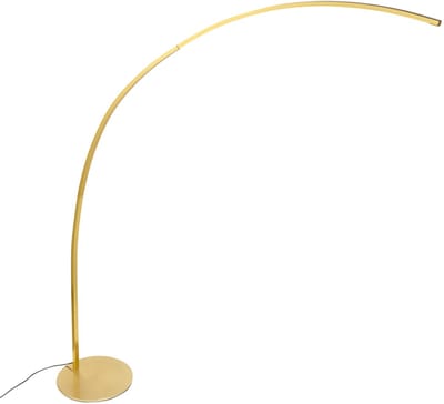 QAZQA arlow - Moderne Dimbare LED Booglamp | Vloerlamp | Staande Lamp met Dimmer - 1 lichts - H 183 cm - Goud/messing - Woonkamer