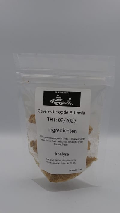 Gevriesdroogde artemia - 5gram - aquarium visvoer - DL Kwekerij