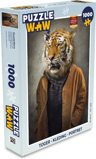 Puzzel Tijger - Kleding - Portret - Legpuzzel - Puzzel 1000 stukjes volwassenen