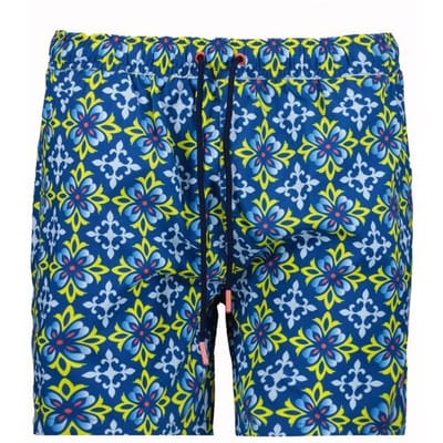 Ragman Swim Short Abstract Tiles Pattern Blauw-Multi / male