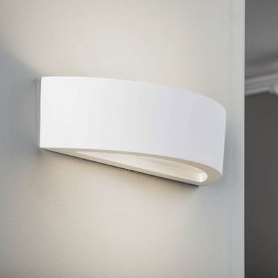 Lindby - wandlamp - 1licht - Gips, metaal, glas - H: 7.5 cm - E14 - wit