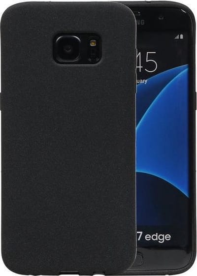 Zwart Zand TPU back case cover hoesje voor Samsung Galaxy S7 Edge
