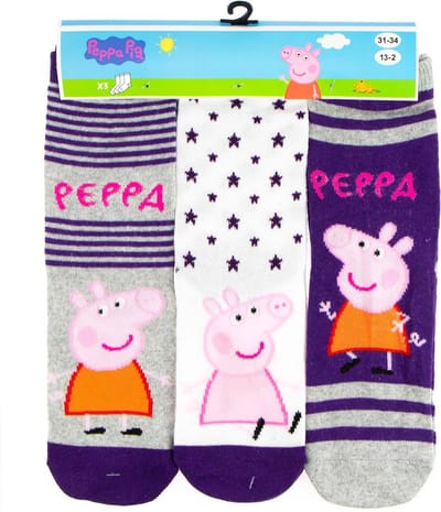 PEPPA PIG SOKKEN - 3 PAAR SOKKEN - MAAT 31-34 - PAARS