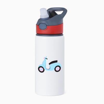 Hacebo® - Scooter waterfles met rietje rood - Motor - Scooter rijders - Brommer - Motorvoertuig - water fles - 650ML