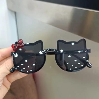 Zomer Kind Schattige Kitty Zonnebril UV400 Bescherming Acryl Strik Buiten Zonnebrillen voor Baby Meisjes Jongens Klassieke Brillen MULTI gray