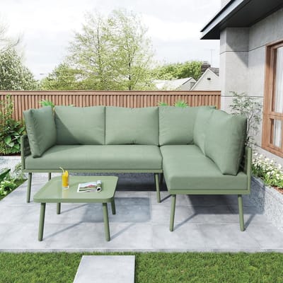 Luxe L-vormige Hoekbank – Groen – 120x60x72 cm – Industrohome