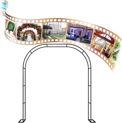 Metalen Tuinprieel - Rozenboog - Tuin Decoratie - Weerbestendig Ontwerp - 3m x 2.2m - Zwart
