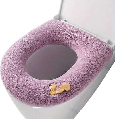 Nivard Wc Bril Hoes - Toiletbril Cover - Toiletbril - Wc Deksel - Wasbaar - Verwarmde Wc Bril - (Niet Elektrisch) - Zacht - Eekhoorn - Roze