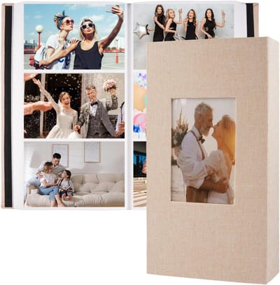 Fotoalbum voor 300 foto's, 10 x 15 cm, Linnen, Ideaal voor Trouwen en Familieherinneringen