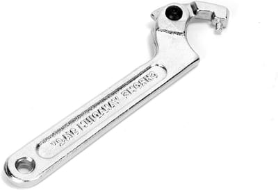 Verstelbare ronde kop moersleutel 3/4-2" (19-51mm) van chroom vanadium voor het aandraaien van kraagmoeren, borgmoeren en zijkanaalmoeren (sleutellengte: 165mm)