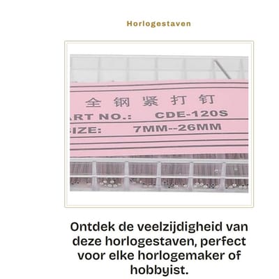 Dailygoods- Horlogestaven 100% Gloednieuw - Drukstaven Pinnen - Buis Wrijving Pins - Horloge Accessoire - Set van 20 - Staal