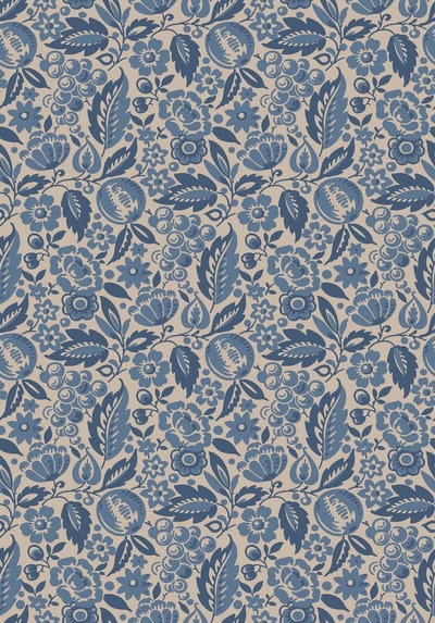 Boråstapeter Vliesbehang 4817 - New Heritage - Botanisch Blauw - 53cm x 10.05m