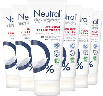 Neutral - 0% Intensive Repair Cream - Parfumvrij - 6 x 100 ml - Voordeelverpakking