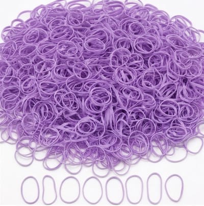 Set van 1000 paarse mini haar elastiekjes – kleine elastiekjes voor vlechten, kinderhaar & detailstyling – sterk, flexibel & zacht – 1000 stuks