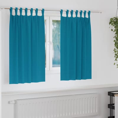 vidaXL Zwart-out Gordijnen met Ringen 2 st Turquoise 140 x 140 cm