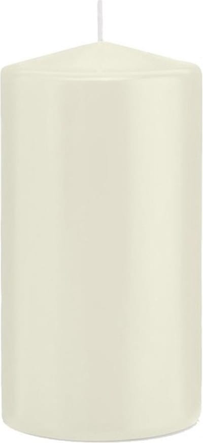Trend Candles Cilinderkaars/stompkaars - ivoorwit - 8 x 15 cm - 69 branduren - horeca kaarsen