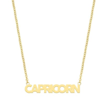 CO88 Collection Zodiac 8CN-26172 Stalen collier - Hanger capricorn -38 + 7 cm - Goudkleurig