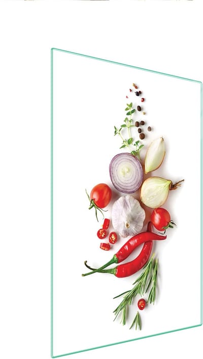 TMK ArtDeko Serie - Glazen Snijplank - 35x52 cm - Vegetarisch Motief - Veilig en Hygiënisch