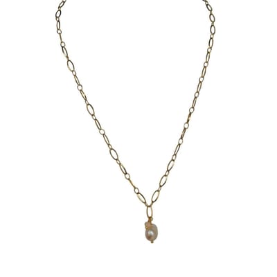 FlowJewels - ketting - stainless steel - zoetwater parel