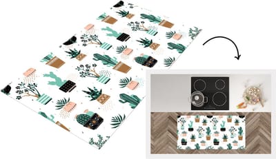 Keukenloper - Loper keuken - Patronen - Cactus - Planten - 120x60 cm - Keukenloper vinyl