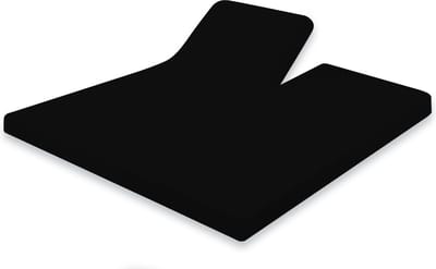 Eleganzzz Splittopper Hoeslaken Jersey Stretch - Zwart - Hoeslaken 160x200cm - 100% Katoen - Split Enkel - Single Split Topper - Hoeslakens - Tweepersoons