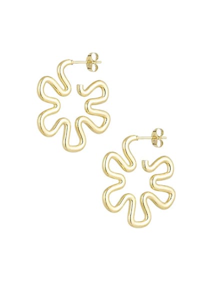 Yehwang - Goudkleurige bloemen oorbellen - Floral Design - Roestvrij staal - Nikkelvrij - 2.8 cm