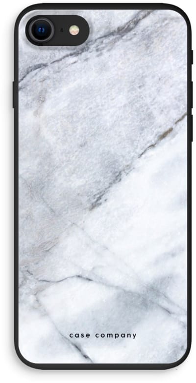 Case Company® - Hoesje geschikt voor iPhone SE 2020 hoesje - Witte marmer - Biologisch Afbreekbaar Telefoonhoesje - Bescherming alle Kanten en Schermrand