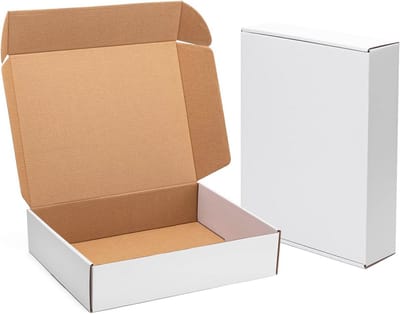 Verzenddozen 33 x 25,4 x 7,6 cm - 20 Stuks Witte Kartonnen Dozen voor Kleine Bedrijven