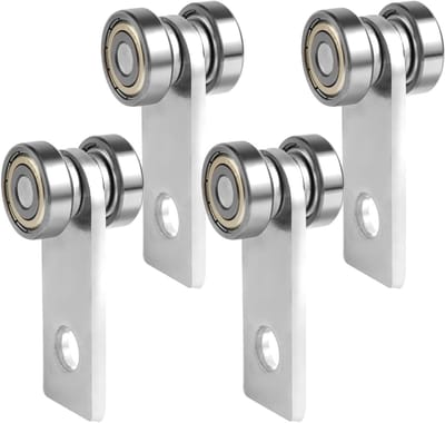 4-delige set trolley rollers met 2 wielen, sterke stalen trolley voor 4 cm brede strutkanalen, geschikt voor zware lasten en soepel transport
