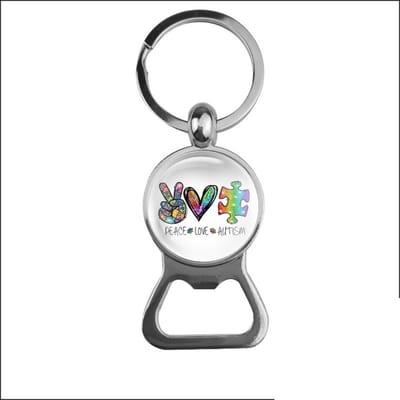 Bieropener Glas - Peace Love Autism