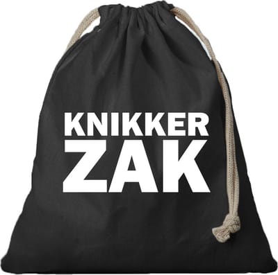 Canvas knikkerzak - zwart - met sluitkoord - voor jongens en meisjes - Opbergzakje knikkers - Grote knikkerzaken