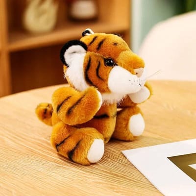 Echte Baby Tijger Pluche Speelgoed Gevuld Zacht Wild Dier Bos Tijger Kussen Poppen Voor Kinderen Jongens Verjaardagscadeaus Valentijnsdag 13cm orange