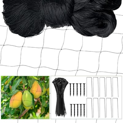Duurzaam Vogelbeschermingsnet van Nylon voor Tuin, Vijver en Balkon - Fijnmazig Zwart Net voor Kippen, Duiven en Plantenbescherming
