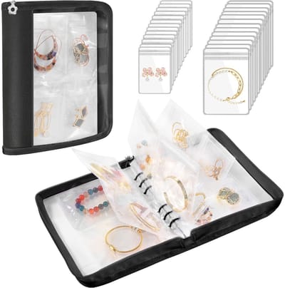 Dailygoods - Travel Jewelry Organizer - Sieradenopslag - Grote Capaciteit - Zwart - Anti-tarnish - Perfect voor Reizen - Handig en Ruimtelijk