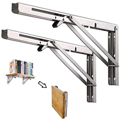 Opvouwbare Wandplankbeugel 300 mm - Zware Roestvrijstalen Klapbeugels met Max. Belastbaarheid 113 kg (2 Stuks)
