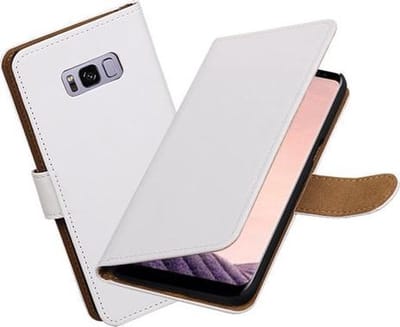 BestCases.nl Samsung Galaxy S8+ Plus Effen booktype hoesje Wit