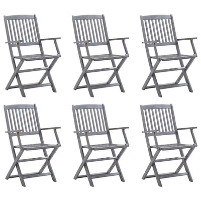 vidaXL - Klapstoelen - 6 - stuks - van - massief - acaciahout