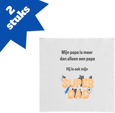 Akyol - mijn papa is meer dan alleen papa hij is ook mijn super dad brillendoekjes - Vader - super papa - vader cadeautjes - vaderdag - verjaardag - geschenk - kado - vader artikelen - 17,8 bij 17,8 cm - 2 stuks