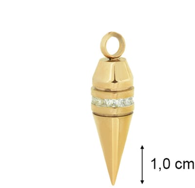 Blinx Jewels Stalen Hanger Roségoudkleurige RVS Hanger met Zirkonia – Kegelvormig Design PS6184