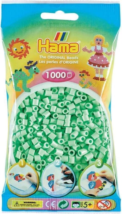 Hama Kralen 1000st nr. 98 pastel mint Strijkkralen & -parels