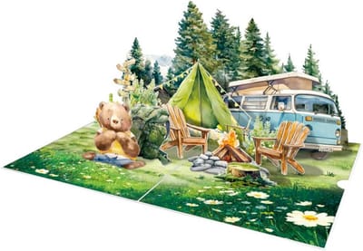3D Pop-up Wenskaart met Beer - Verjaardag, Feestdagen en Groeten
