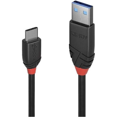 LINDY 36914 USB-kabel USB 3.2 Gen1 USB-C stekker, USB-A stekker 0.15 m Zwart