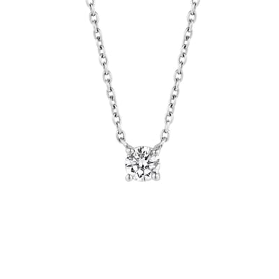 TI SENTO Dames Ketting - 925 zilver - Zirconia wit - Maat 42 - 3894ZI