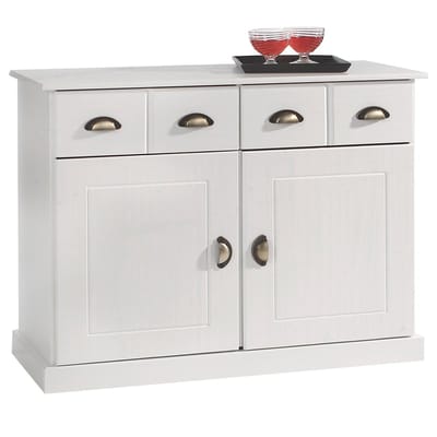 Commode PARIS 90 cm van massief hout - Wit