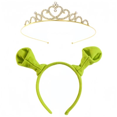 Schattig Groen Monster Shrek Oor Antenne Haarband Stof Gezichtsreiniger Haarclip Hoofddeksel Cartoon Dier Monster Hoofdband Vakantiefeest yellow