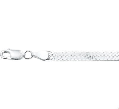 collier slang plat 4,5 mm zilver wit